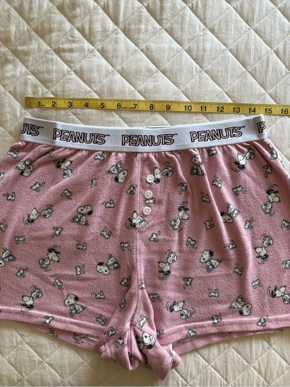 Peanuts Snoopy Fleece Pajama Sleep Shorts x 2 Pack Set- Sz Large